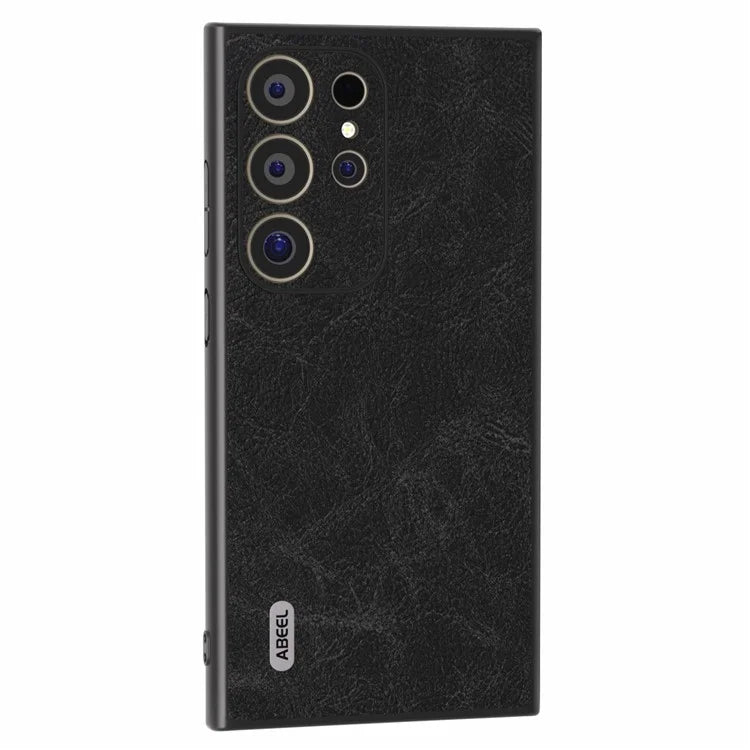ABEEL For Samsung Galaxy S24 Ultra Case PU+PC+TPU Litchi Texture Anti-Scratch Phone Cover
