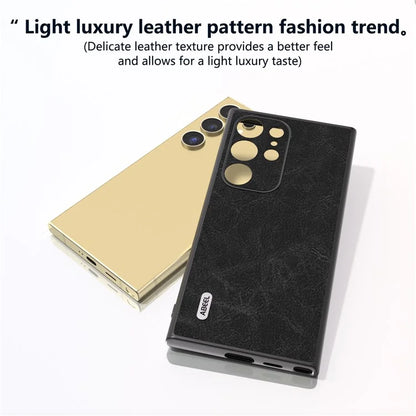 ABEEL For Samsung Galaxy S24 Ultra Case PU+PC+TPU Litchi Texture Anti-Scratch Phone Cover
