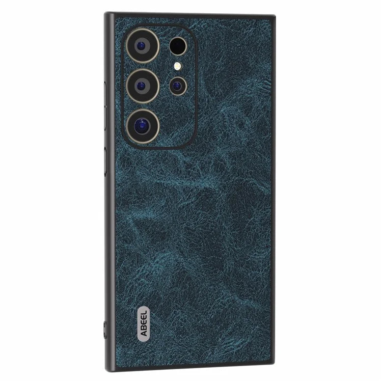 ABEEL For Samsung Galaxy S24 Ultra Case PU+PC+TPU Litchi Texture Anti-Scratch Phone Cover