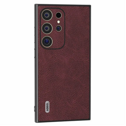 ABEEL For Samsung Galaxy S24 Ultra Case PU+PC+TPU Litchi Texture Anti-Scratch Phone Cover