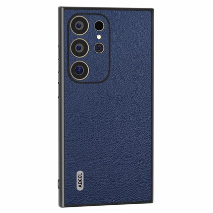 ABEEL For Samsung Galaxy S24 Ultra Case Genuine Cow Leather Litchi Texture Phone Back Cover