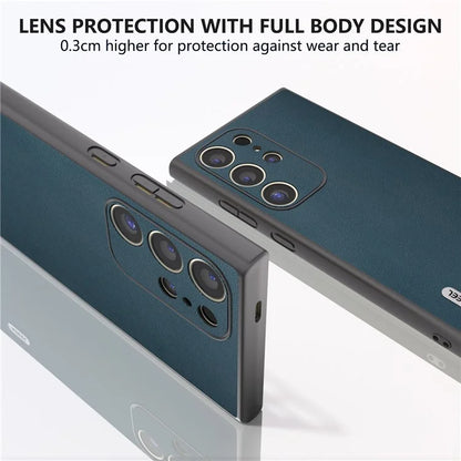 ABEEL For Samsung Galaxy S24 Ultra Case Nappa Texture Drop Protection Phone Cover