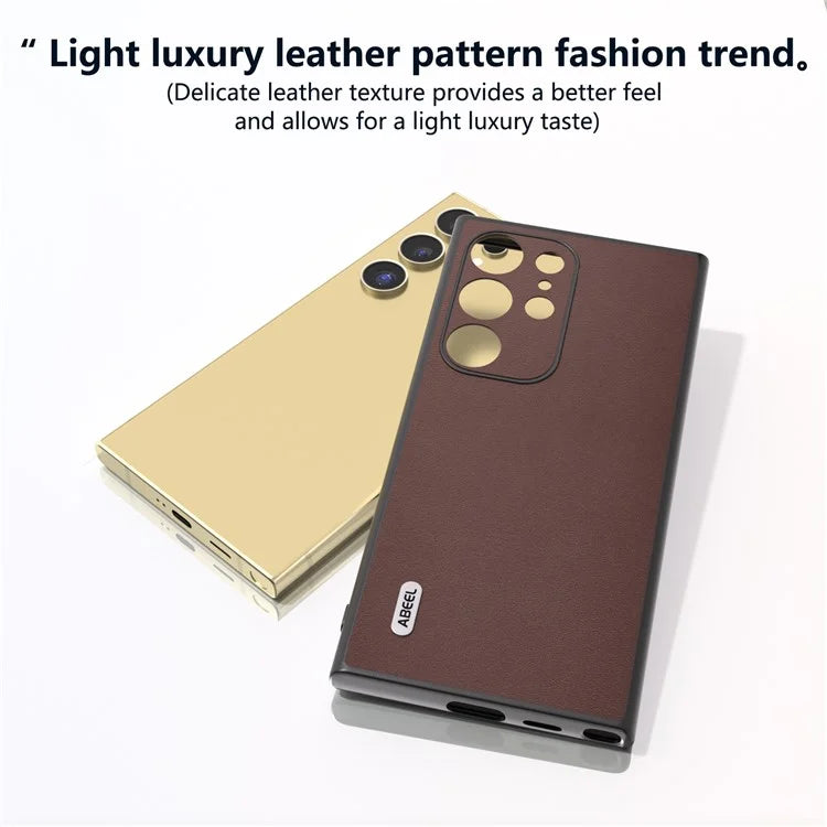 ABEEL For Samsung Galaxy S24 Ultra Case Nappa Texture Drop Protection Phone Cover