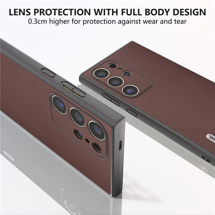 ABEEL For Samsung Galaxy S24 Ultra Case Nappa Texture Drop Protection Phone Cover