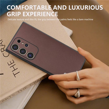ABEEL For Samsung Galaxy S24 Ultra Case Nappa Texture Drop Protection Phone Cover
