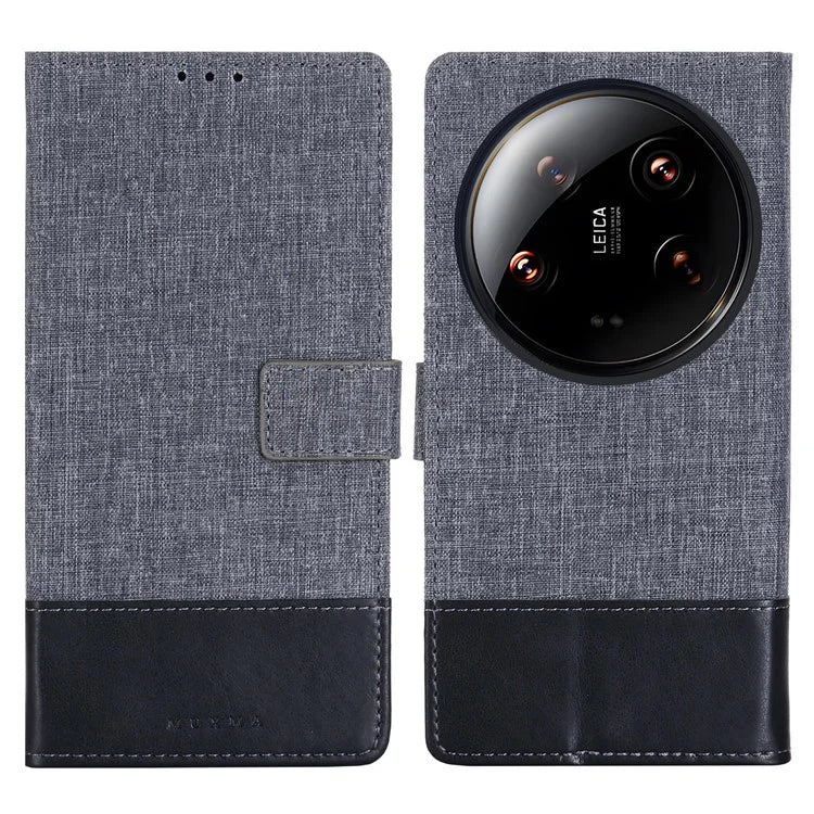 MUXMA MX102 For Xiaomi 14 Ultra Case Magnetic Closure PU Leather Phone Wallet Cover