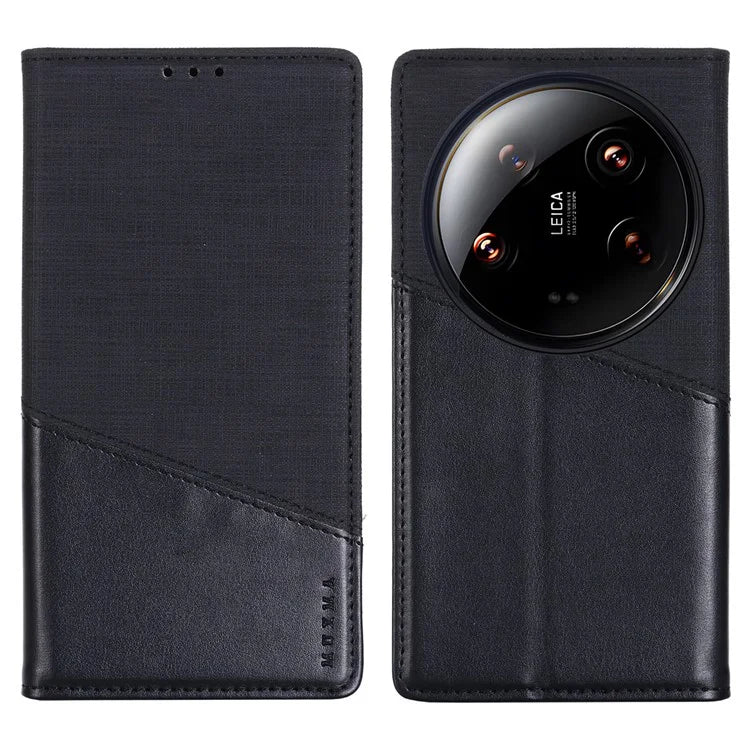 MUXMA MX109 For Xiaomi 14 Ultra Leather Case Magnetic Closing RFID Blocking Wallet Phone Cover