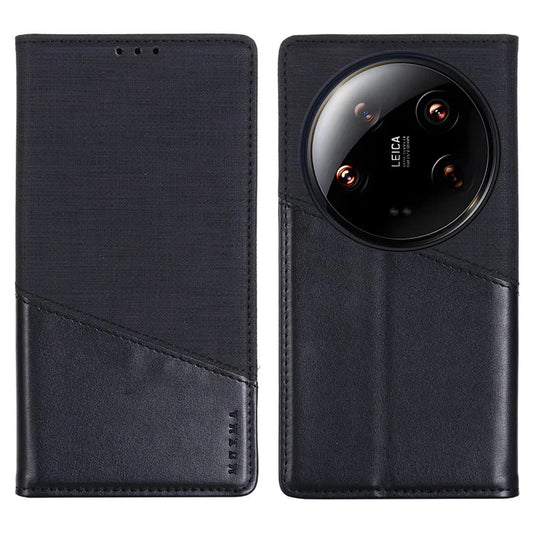 MUXMA MX109 For Xiaomi 14 Ultra Leather Case Magnetic Closing RFID Blocking Wallet Phone Cover