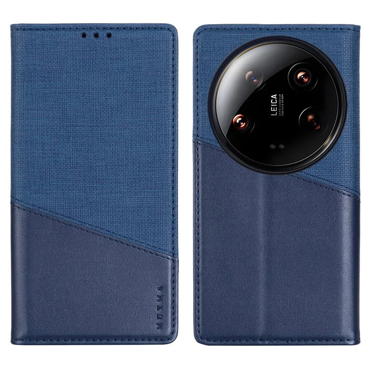MUXMA MX109 For Xiaomi 14 Ultra Leather Case Magnetic Closing RFID Blocking Wallet Phone Cover