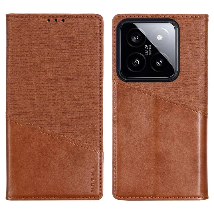 MUXMA MX109 For Xiaomi 14 Magnetic Phone Case RFID Blocking Stand Cover