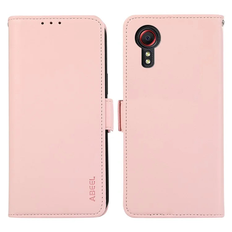ABEEL For Samsung Galaxy Xcover 5 Stand Case RFID Blocking Wallet Cell Phone Cover