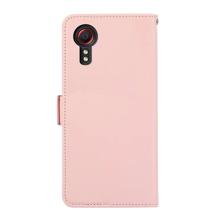 ABEEL For Samsung Galaxy Xcover 5 Stand Case RFID Blocking Wallet Cell Phone Cover