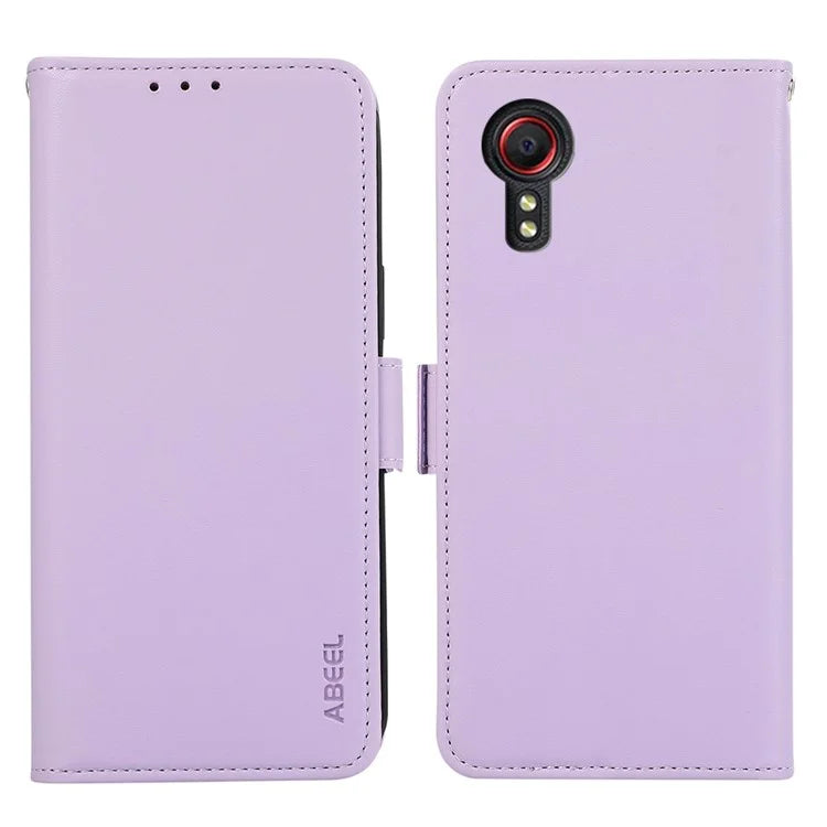 ABEEL For Samsung Galaxy Xcover 5 Stand Case RFID Blocking Wallet Cell Phone Cover