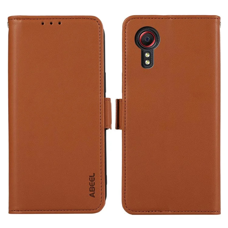 ABEEL For Samsung Galaxy Xcover 5 Stand Case RFID Blocking Wallet Cell Phone Cover
