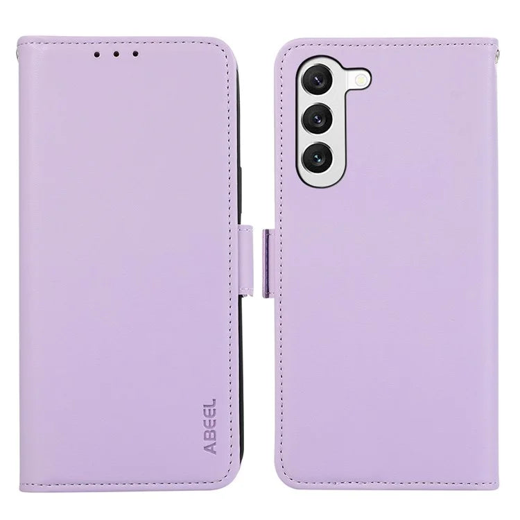 ABEEL For Samsung Galaxy S22+ 5G Soft PU Leather Wallet Phone Stand Case RFID Blocking Phone Shell