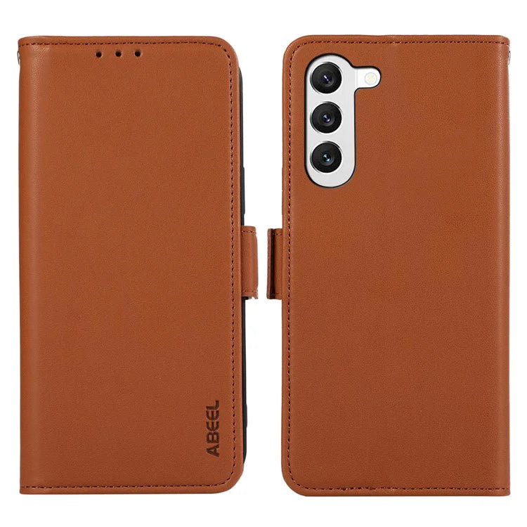 ABEEL For Samsung Galaxy S22+ 5G Soft PU Leather Wallet Phone Stand Case RFID Blocking Phone Shell