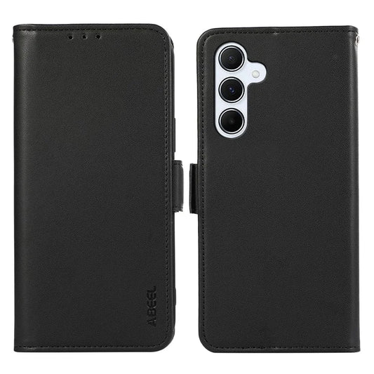 ABEEL For Samsung Galaxy A55 5G Anti-Scratch Phone Cover RFID Blocking PU Leather Wallet Phone Stand Case