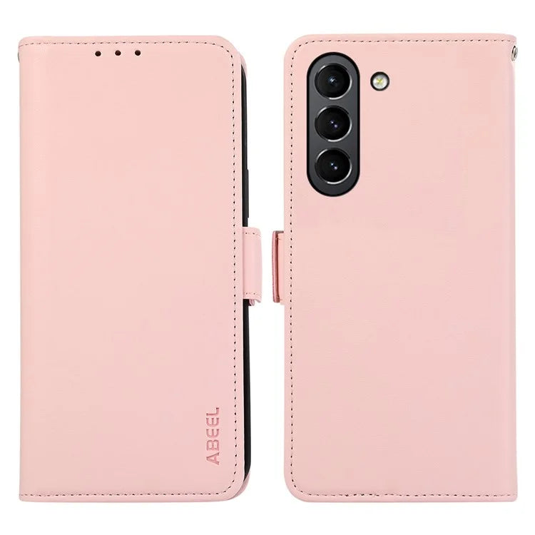 ABEEL RFID Blocking Phone Case for Samsung Galaxy S21 FE 5G Soft PU Leather Wallet Phone Stand Cover