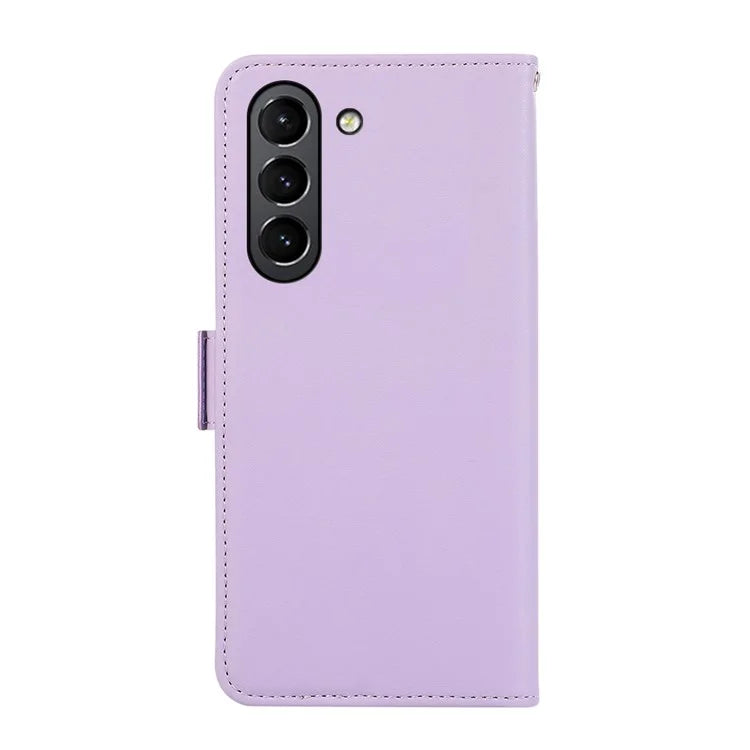ABEEL RFID Blocking Phone Case for Samsung Galaxy S21 FE 5G Soft PU Leather Wallet Phone Stand Cover