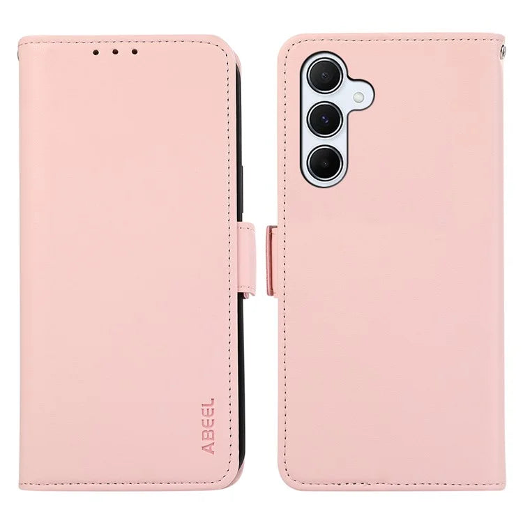 ABEEL For Samsung Galaxy A25 5G (Global) (161.0 x 76.5 x 8.3mm) Wallet Phone Stand Case RFID Blocking Leather Shell