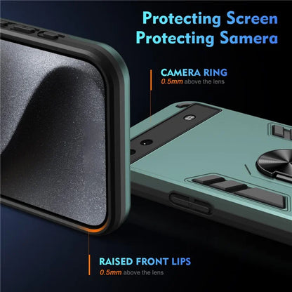 For Google Pixel 6a Case Magnetic Car Mount Phone Cover with Ring Kickstand