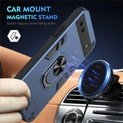 For Google Pixel 6a Case Magnetic Car Mount Phone Cover with Ring Kickstand
