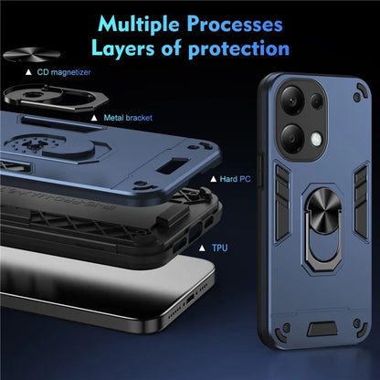 For Xiaomi Redmi Note 13 Pro 4G / Poco M6 Pro 4G Case Magnetic Car Mount Kickstand Phone Cover