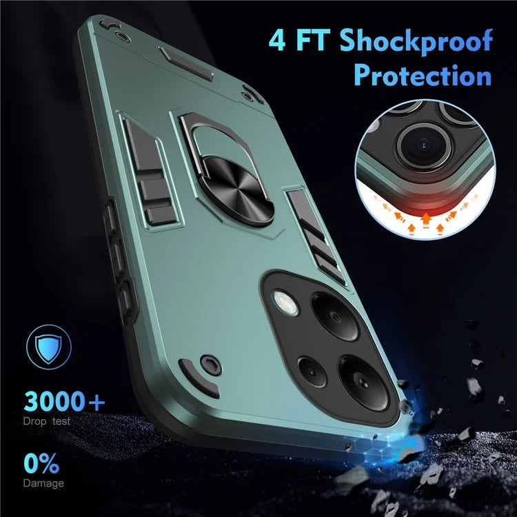 For Xiaomi Redmi Note 13 Pro 4G / Poco M6 Pro 4G Case Magnetic Car Mount Kickstand Phone Cover
