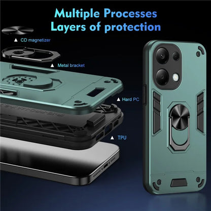 For Xiaomi Redmi Note 13 Pro 4G / Poco M6 Pro 4G Case Magnetic Car Mount Kickstand Phone Cover