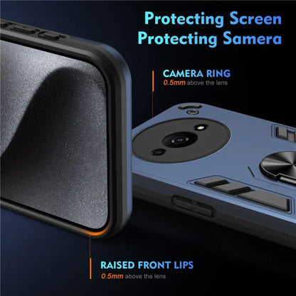 For Xiaomi Redmi A3 / Poco C61 4G Case Car Mount Kickstand Hybrid Hard PC Soft TPU Phone Cover