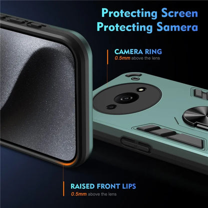 For Xiaomi Redmi A3 / Poco C61 4G Case Car Mount Kickstand Hybrid Hard PC Soft TPU Phone Cover