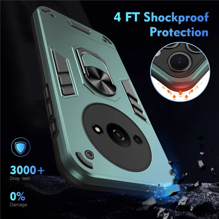 For Xiaomi Redmi A3 / Poco C61 4G Case Car Mount Kickstand Hybrid Hard PC Soft TPU Phone Cover