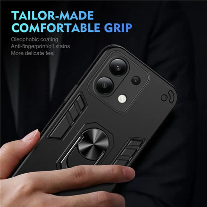 For Xiaomi Redmi Note 13 4G Case PC+TPU Shock-Absorption Phone Cover Support Magnetic Car Mount