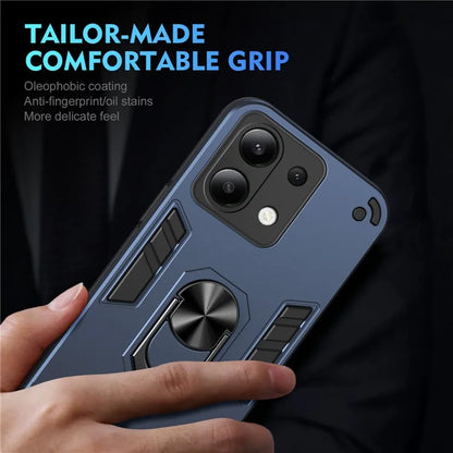 For Xiaomi Redmi Note 13 4G Case PC+TPU Shock-Absorption Phone Cover Support Magnetic Car Mount