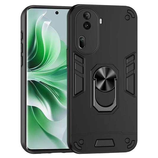 For Oppo Reno11 Pro 5G (Global) Case Ring Kickstand Anti-fall Phone Cover Supports Magnetic Car Mount