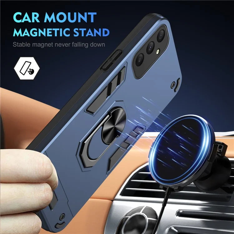 For Samsung Galaxy A35 5G Case Ring Kickstand PC+TPU Scratch-proof Phone Shell