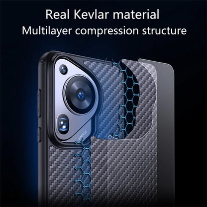For Huawei Pura 70 Ultra Case Aramid Fiber Super Slim Phone Cover Compatible with MagSafe Charging