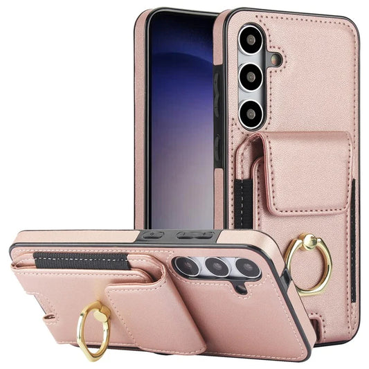 For Samsung Galaxy S23 FE Case Elastic Card Slot PU Leather+TPU Phone Cover