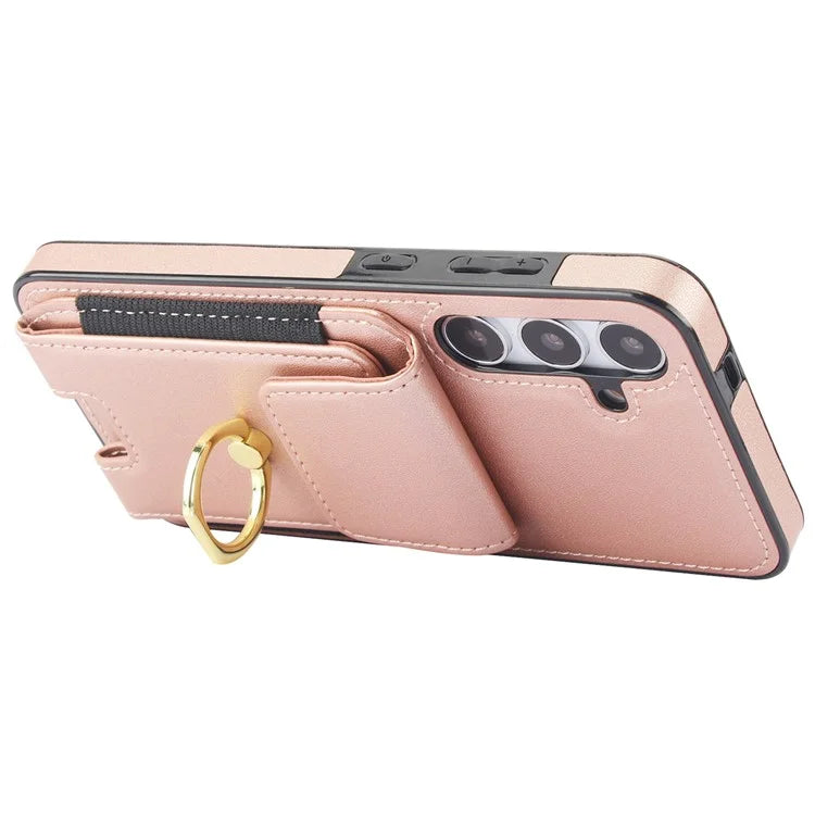 For Samsung Galaxy S23 FE Case Elastic Card Slot PU Leather+TPU Phone Cover