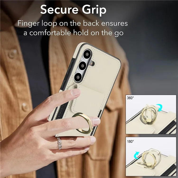 For Samsung Galaxy S23 FE Case Elastic Card Slot PU Leather+TPU Phone Cover