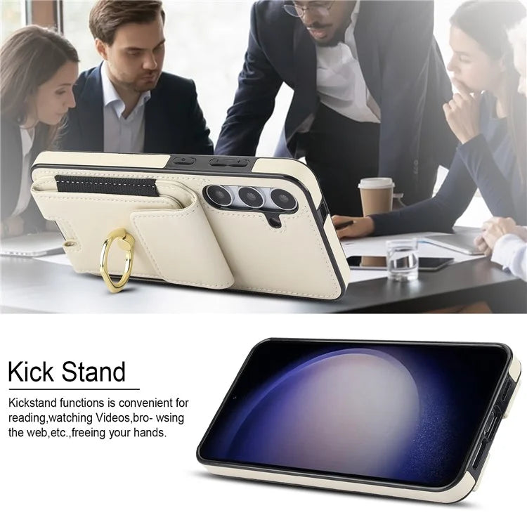For Samsung Galaxy S23 FE Case Elastic Card Slot PU Leather+TPU Phone Cover