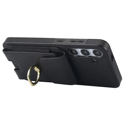 For Samsung Galaxy S23 FE Case Elastic Card Slot PU Leather+TPU Phone Cover
