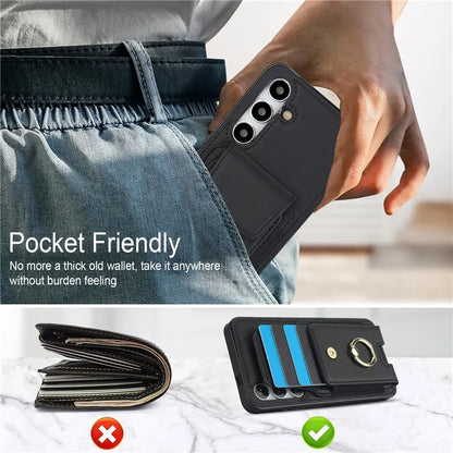 For Samsung Galaxy S23 FE Case Elastic Card Slot PU Leather+TPU Phone Cover
