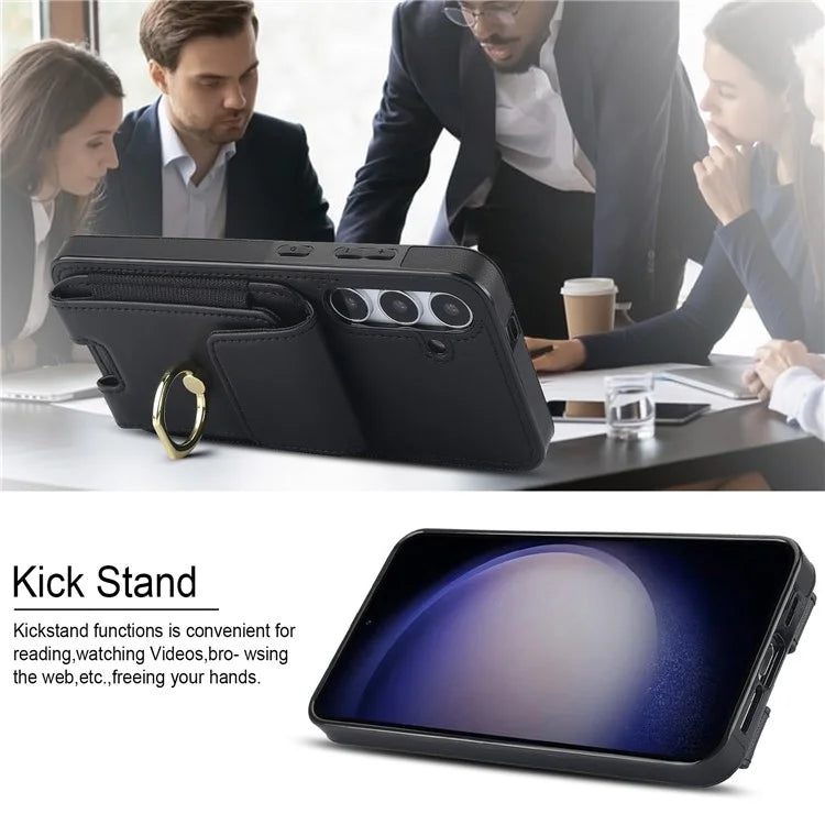 For Samsung Galaxy S23 FE Case Elastic Card Slot PU Leather+TPU Phone Cover