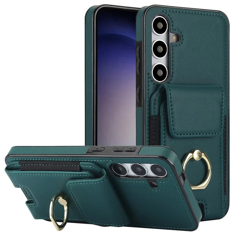 For Samsung Galaxy S23 FE Case Elastic Card Slot PU Leather+TPU Phone Cover