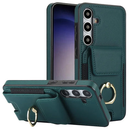 For Samsung Galaxy S23 FE Case Elastic Card Slot PU Leather+TPU Phone Cover
