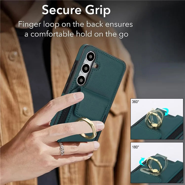 For Samsung Galaxy S23 FE Case Elastic Card Slot PU Leather+TPU Phone Cover