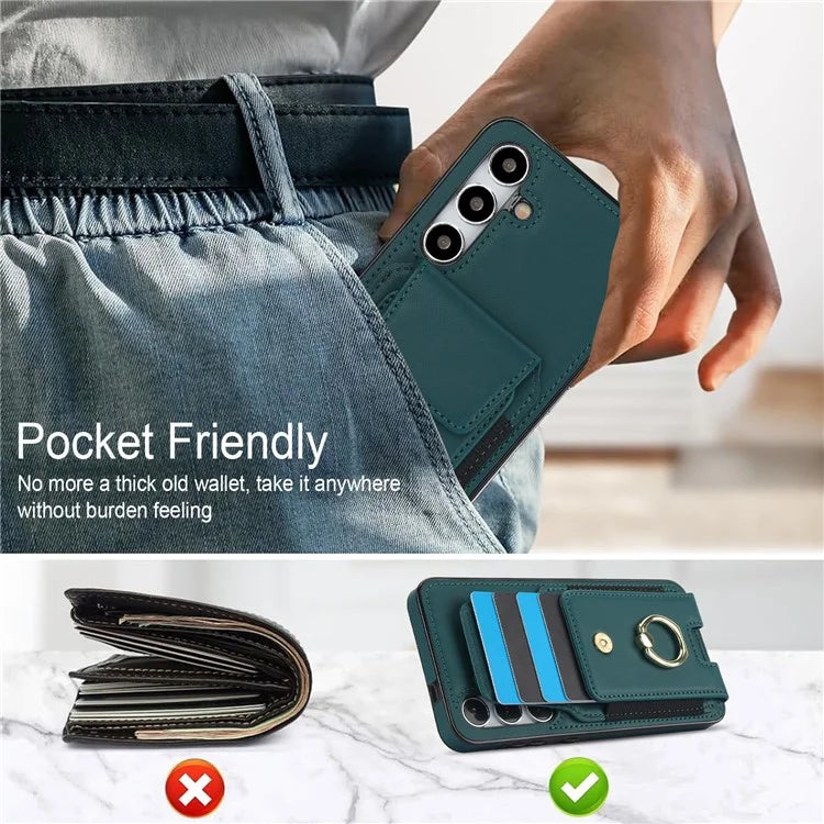For Samsung Galaxy S23 FE Case Elastic Card Slot PU Leather+TPU Phone Cover