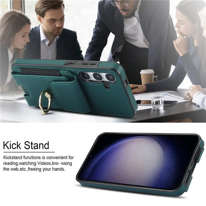For Samsung Galaxy S23 FE Case Elastic Card Slot PU Leather+TPU Phone Cover