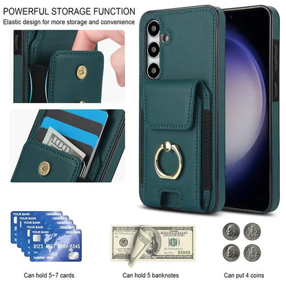For Samsung Galaxy S23 FE Case Elastic Card Slot PU Leather+TPU Phone Cover